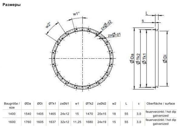 Контрфланец Systemair GFL-AXC 1600 counter flange