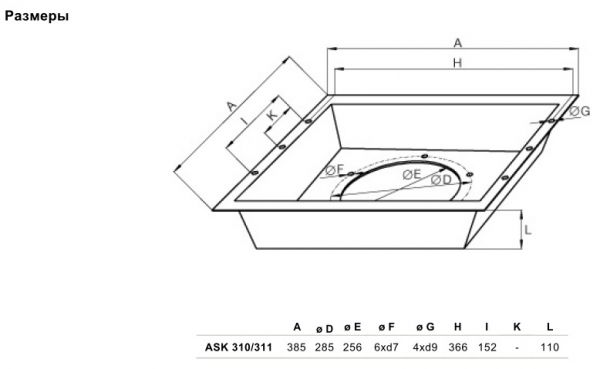Переходник Systemair ASK 310/311 INFLOW BOX SSD