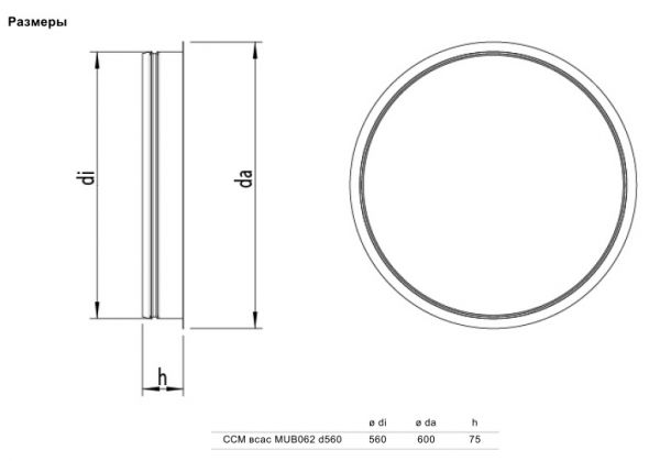 Переходник Systemair CCM INLET MUB062 D560