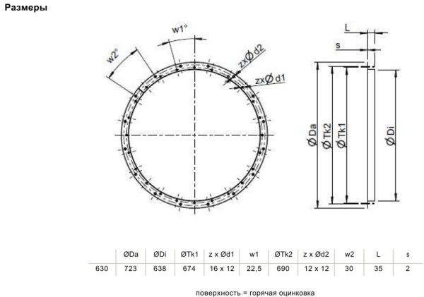 Контрфланец Systemair GFL-AR/AXC 630 COUNTER FLANGE