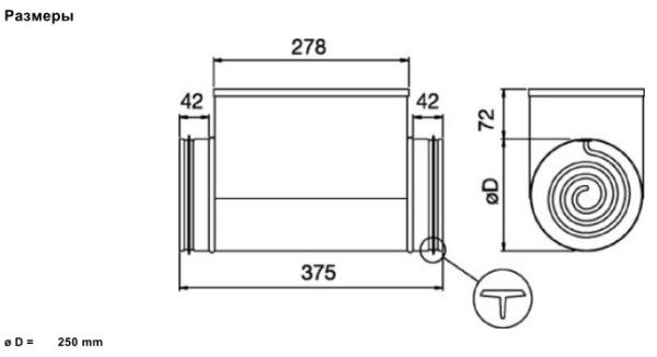 Электрический нагреватель Systemair CB 250-3,0 230V/1 DUCT HEATER