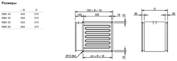 Электрический нагреватель Systemair RBK 55/33 400V/3 DUCT HEATER