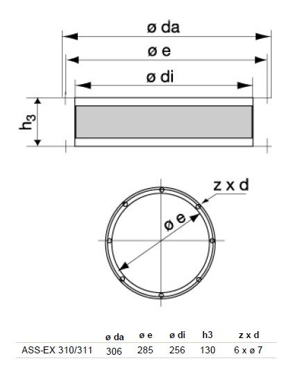 Гибкая вставка Systemair ASS-EX 310/311 FLEX. CON. DVEX