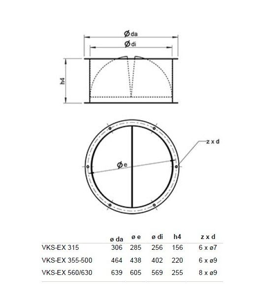 Автоматический клапан Systemair VKS-EX 310/311 BACK DRAFT DA.