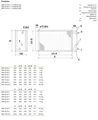 Водяной нагреватель Systemair VBR 40-20-4 WATER HEATING BATT