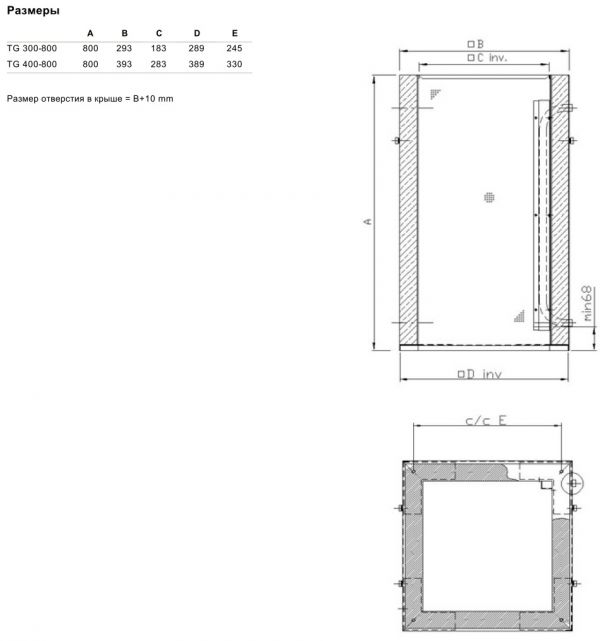 Крышный короб Systemair TG 400-800 ROOF CURB